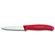 Zöldségvágó kés Victorinox 8 cm - recés piros