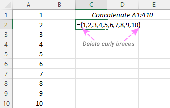 Use the TRANSPOSE function to get the range