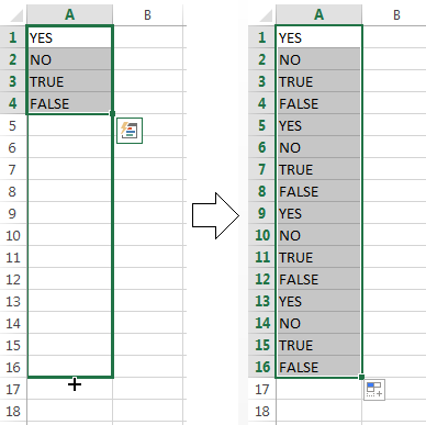 Get a series of recurring values