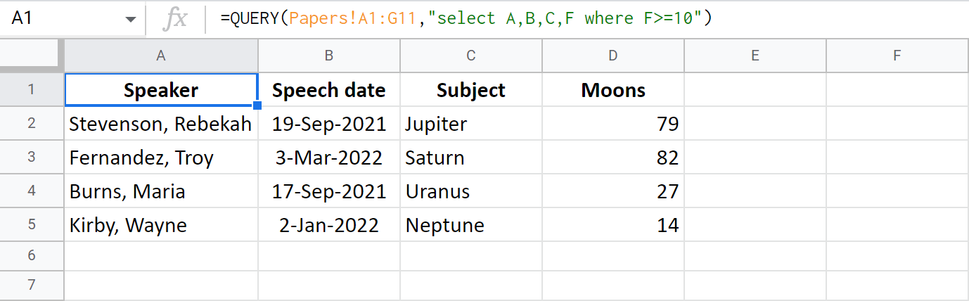 Select columns based on the condition for numbers.