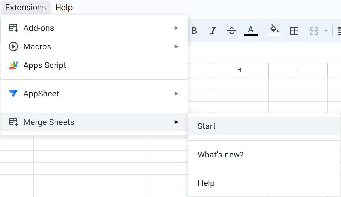 Merge Sheets add-on