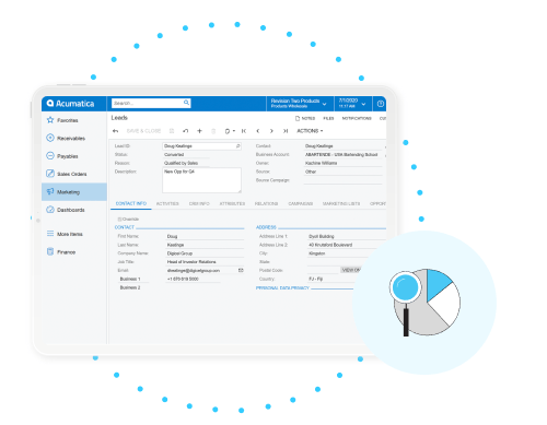 Customer Relationship Management - Acumatica Cloud ERP - 360-Degree View