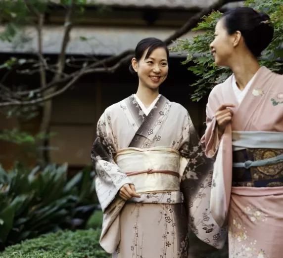 Local Japanese woman in traditional dress.