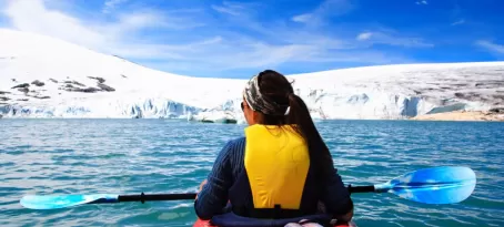 Kayak quiet waters as you sail to remote polar regions