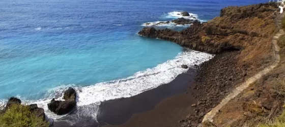 The stunning blue coastline of the Canary Islands