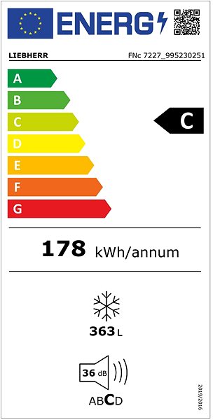 Zásuvková mraznička LIEBHERR FNc 7227 Energetický štítok