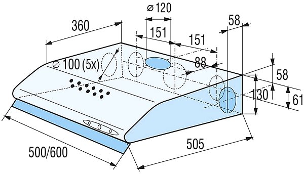 Extractor Hood MORA OP 630 X Technical draft