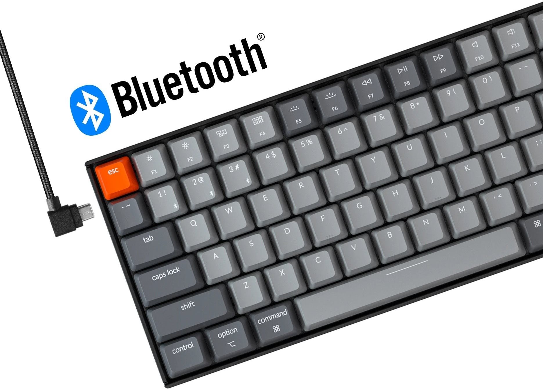 Gaming Keyboard Keychron K4 Gateron Hot-Swappable Blue Switch - US Lateral view