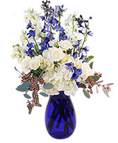 Hints of Sapphire Flower Arrangement