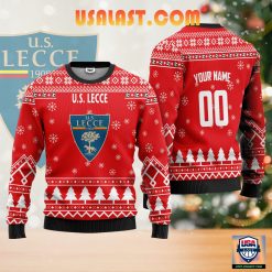 US Lecce Custom Name Number Ugly Christmas Sweater