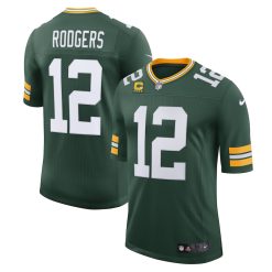 Green Bay Packers Aaron Rodgers Nike Green Captain Vapor NFL Limited Jersey