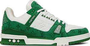 TÊNIS LOUIS VUITTON TRAINER ' GREEN MONOGRAM DENIM '