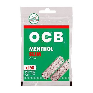 Filtro para Cigarro OCB Menthol Slim de 6mm (Pacote com 150)