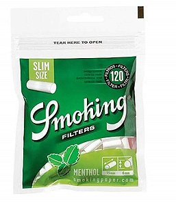 Filtro para Cigarro Smoking Menthol Slim de 6mm (Pacote com 120)