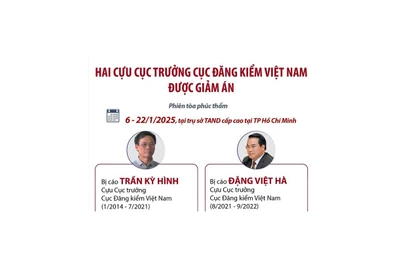 Hai cựu Cục trưởng Cục Đăng kiểm Việt Nam cùng 123 bị cáo được giảm án tù