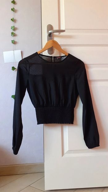 Blouse manches longues Jennyfer noire transparente