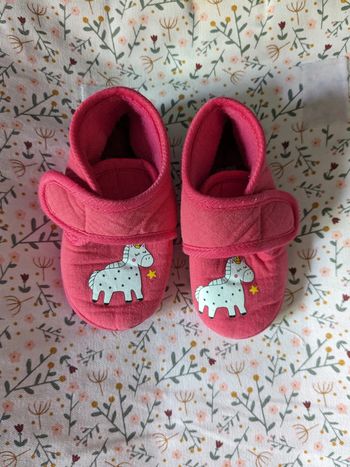 Chaussons licorne 22 rose