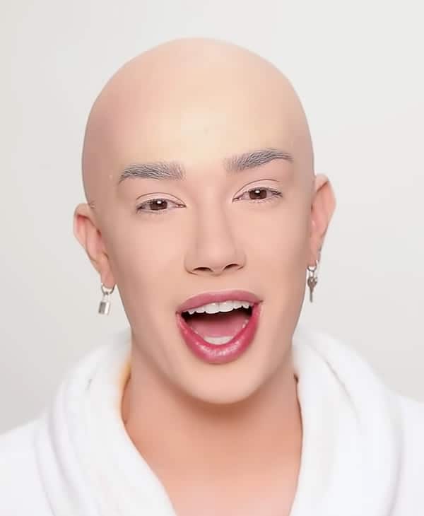 James Charles bald head makeup