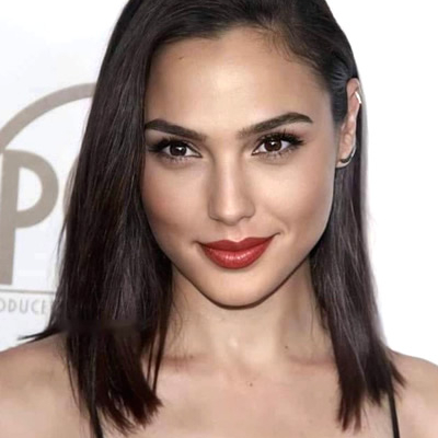 Gal Gadot side-parted straight bob haircut