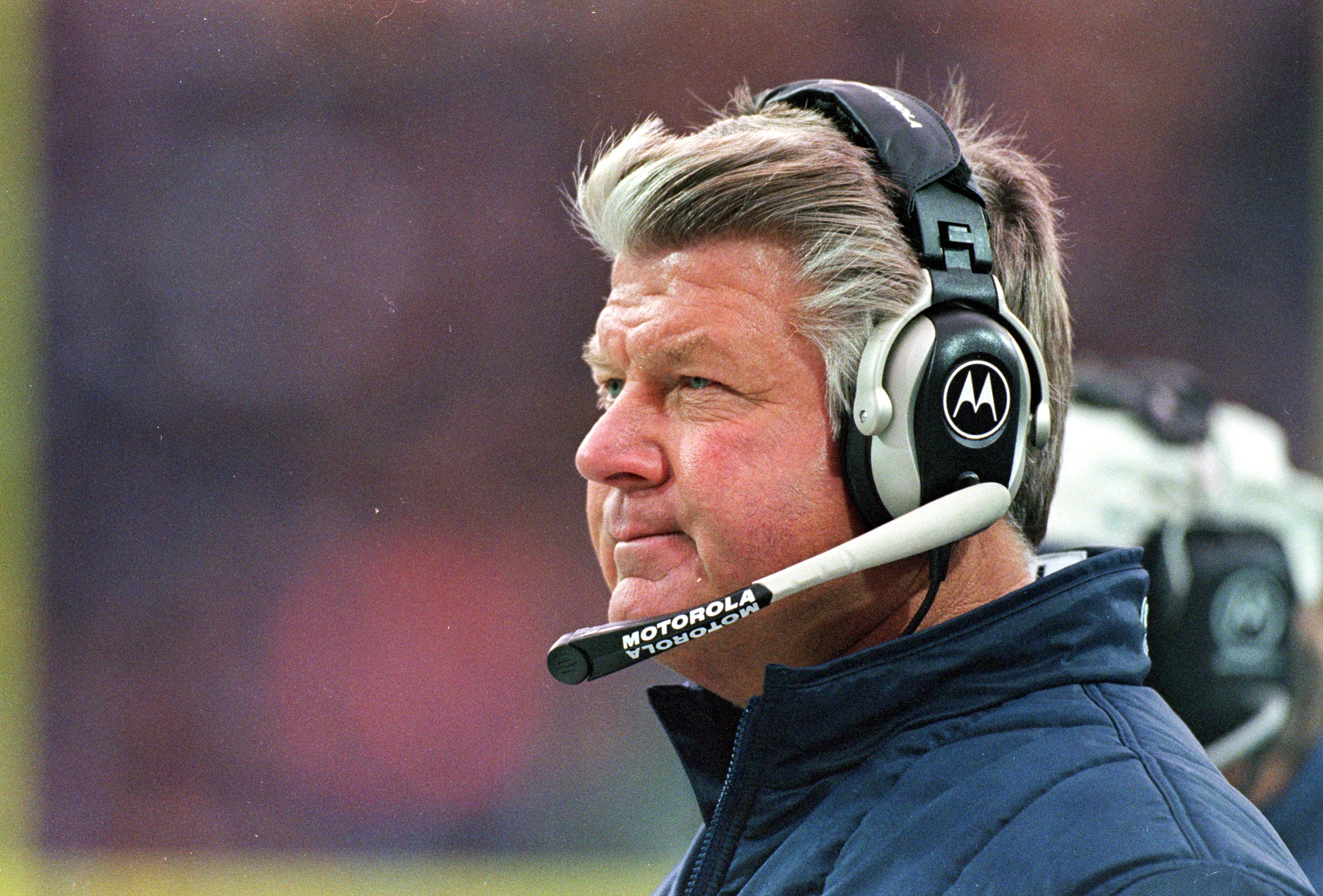 14 Nov 1999: Head coach Jimmy Johnson of the Miami Dolphins watches from the sidelines during the game against the Buffalo Bills at the Ralph Wilson Stadium in Orchard Park, New York. The Bills defeated the Dolphins 23-3. Mandatory Credit: Rick Stewart  /