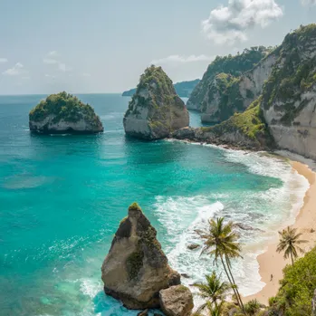 View of Sanur, Bali to Nusa Penida, Penida Island