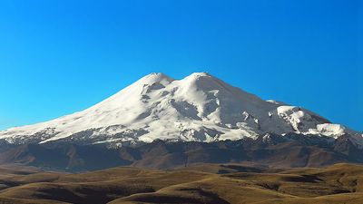 Mt. Elbrusvolcano, Western Caucasus mountain range, Russia. (dormant Russia)