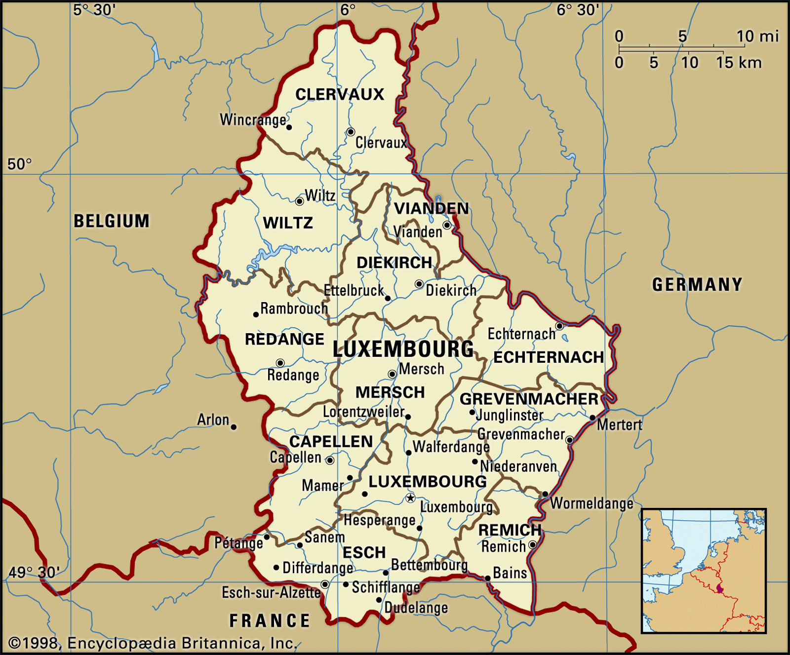 Luxembourg On A Map Of Europe - United States Map