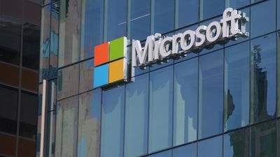 Microsoft sign adorns new office building housing computer giant's office in Vancouver, Canada, May 7, 2016.