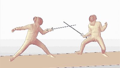 Watch: A parry and riposte in fencing