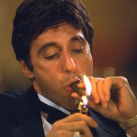 Al Pacino as Tony Montana in Scarface (1983), directed by Brian De Palma