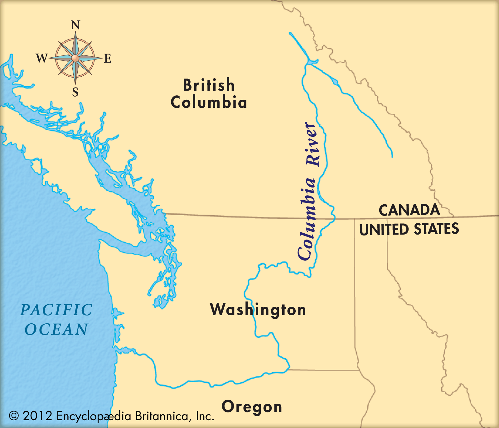 Columbia River On World Map - United States Map