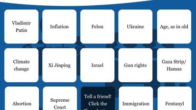 Presidential Debate Bingo. As candidates for the Republican Party's nomination for the 2024 presidential election take to the stage to debate the issues and each other, keep track of the facts you need to know with updated Britannica entries. As with every Bingo game, if you connect five tiles in a row, celebrate!