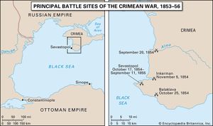 battle sites during the Crimean War (1853−56)