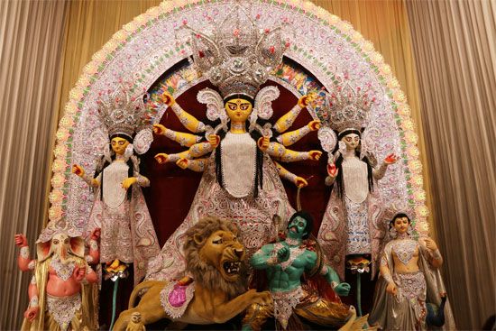 Image of Durga worshipped during Durga Puja