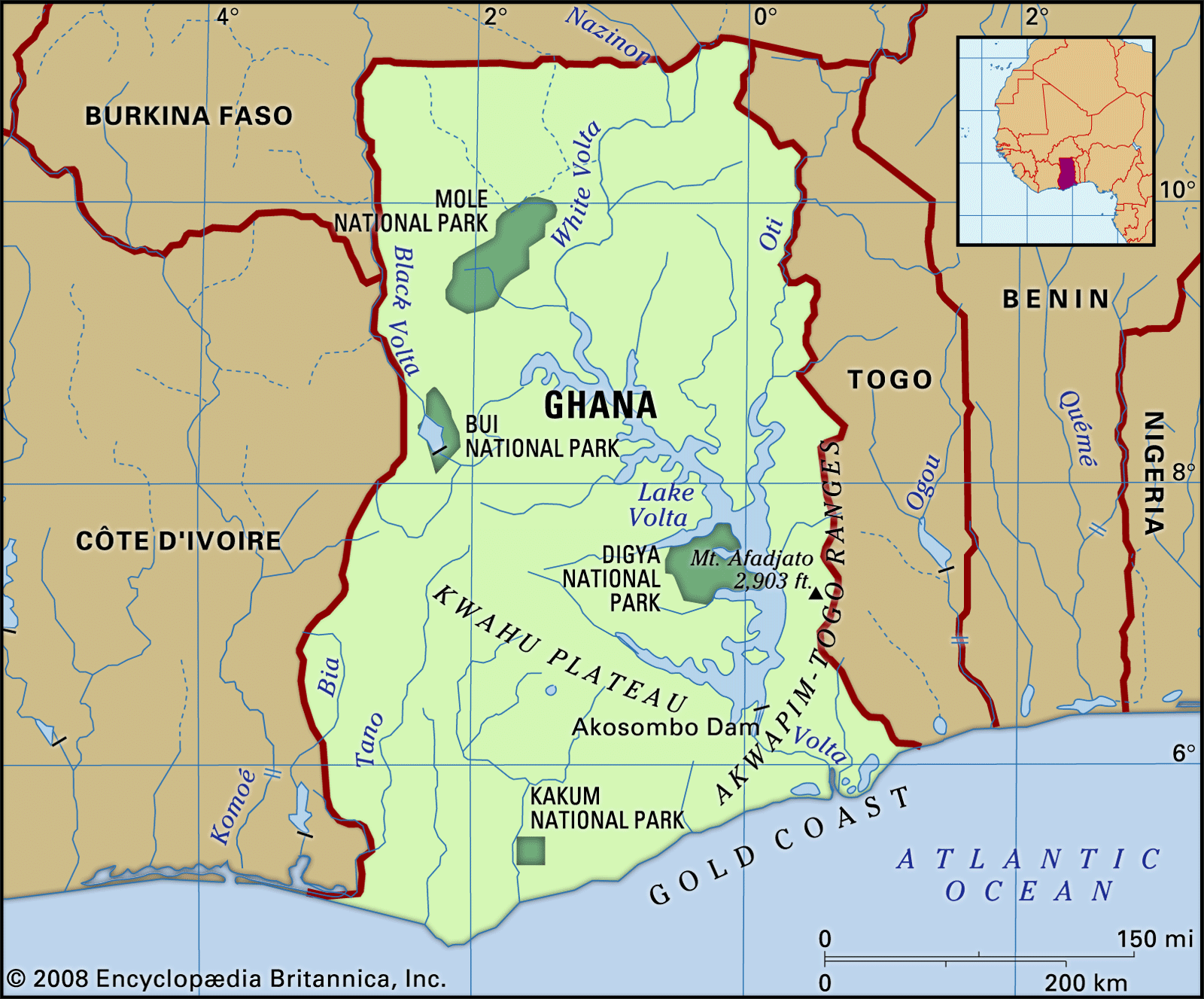 Map Africa Ghana - Best Map of Middle Earth