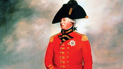 King George III, King of England, c1800. Full-length portrait of George III (1738-1820), king from 1760, in military uniform. Portrait inspired by Sir Henry William Beechey's.