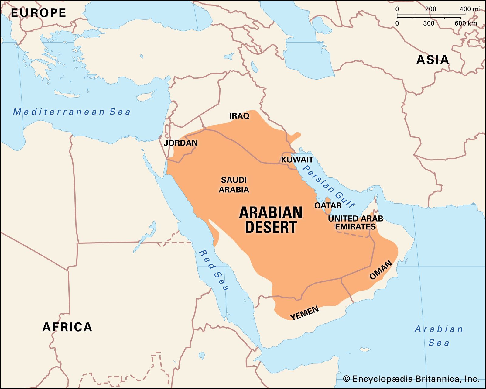 Arabian Desert Facts Location Plants Animals Map