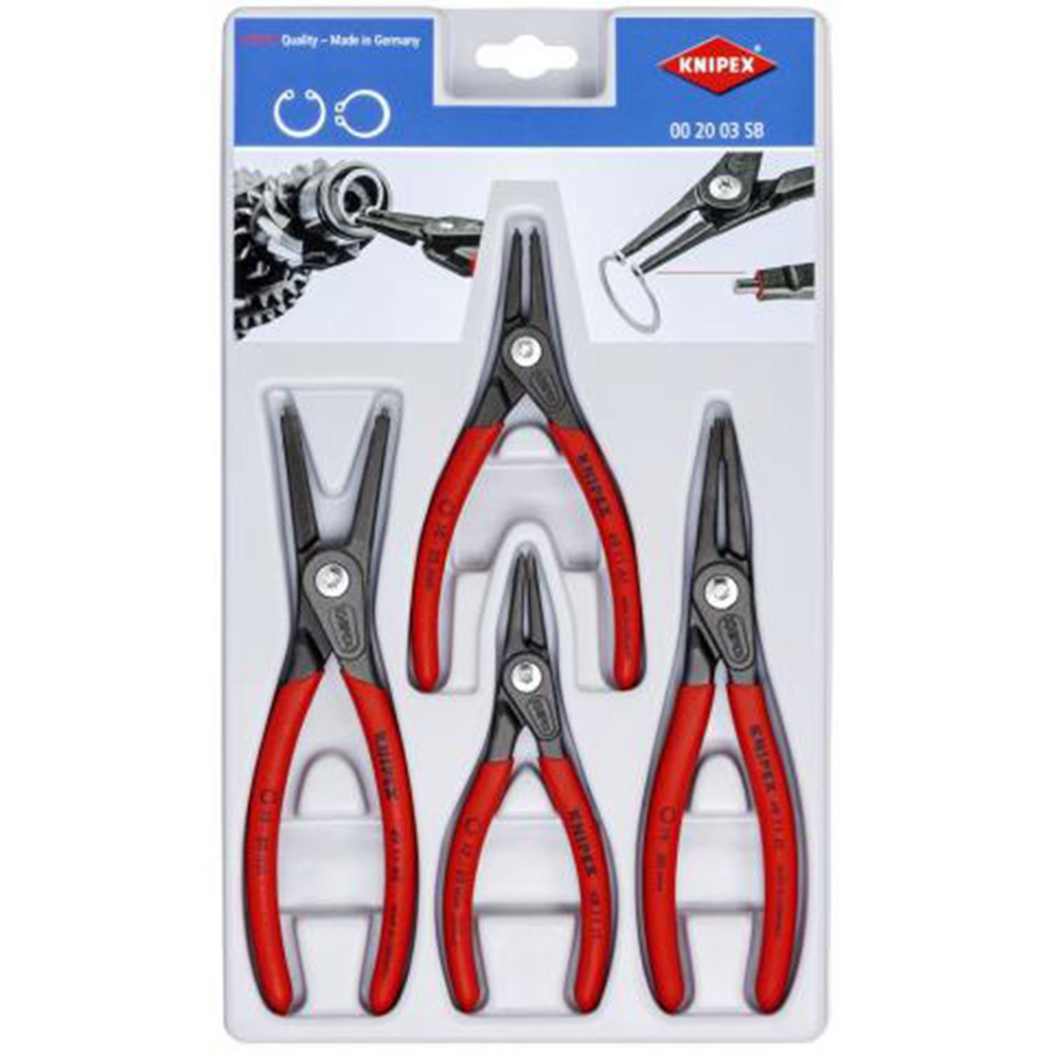 Knipex® 4 Piece Precision Snap Ring Pliers Set