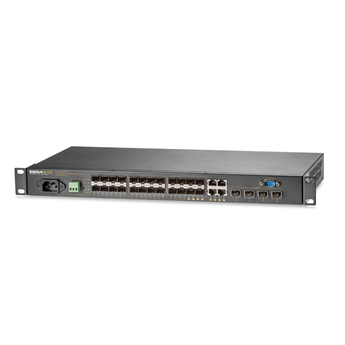 24-Port 100/1000 Managed SFP Switch Plus 4 10GbE SFP+ Ports