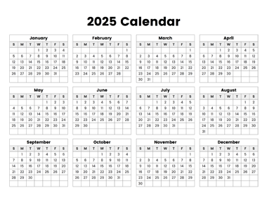 2025 Calendar