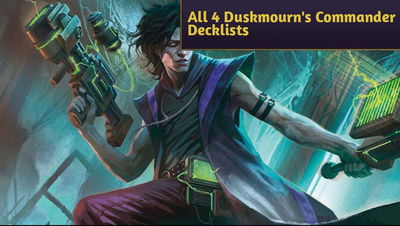 All 4 Duskmourn Commander Precon Decklists