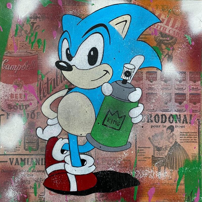 Peinture Sonic King par Marie G.  | Tableau Pop-art Acrylique Icones Pop