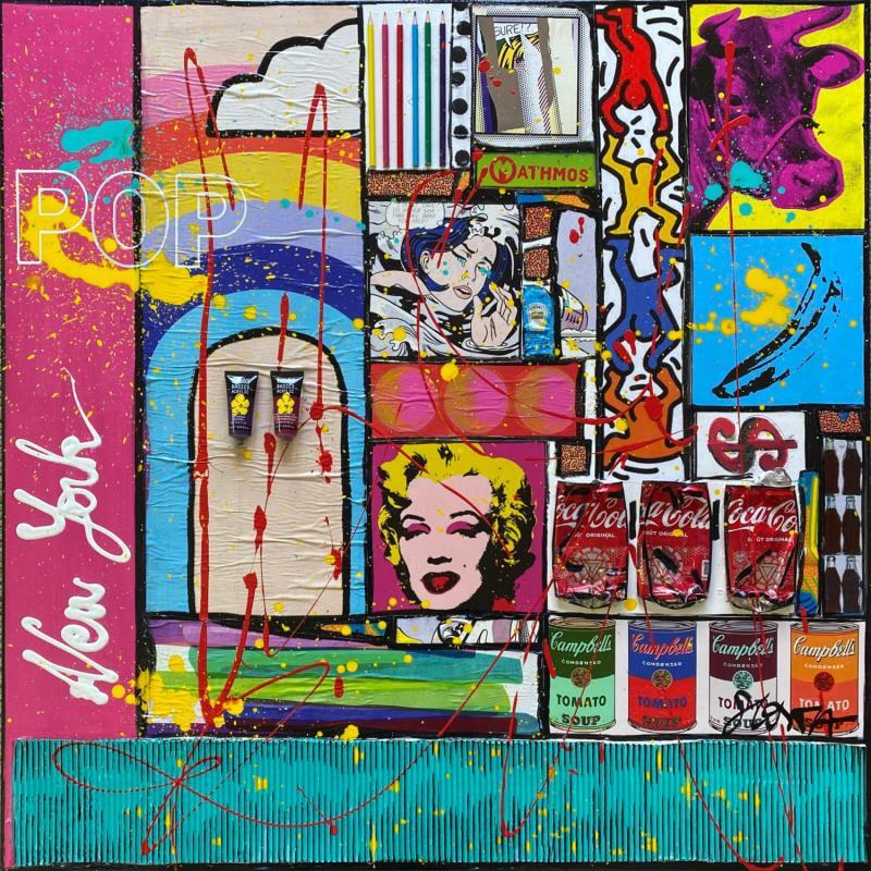 Peinture POP NY par Costa Sophie | Tableau Pop-art Acrylique, Collage, Posca, Upcycling Icones Pop