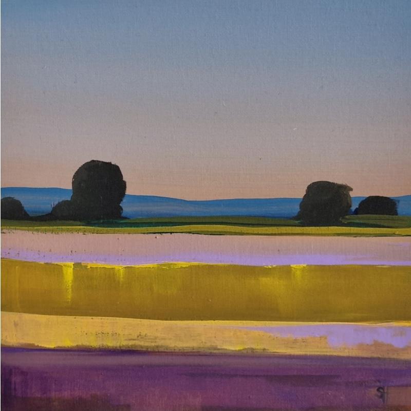 Painting VIOLET GLOW by Herz Svenja | Painting Abstract Acrylic Landscapes