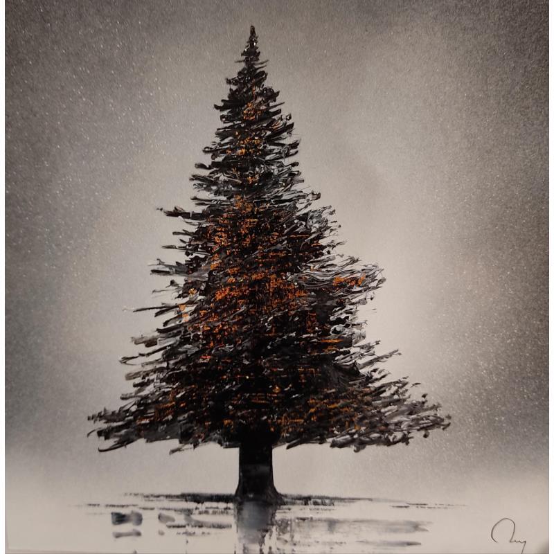 Painting Sapin by Rey Julien | Painting Figurative Cardboard Nature