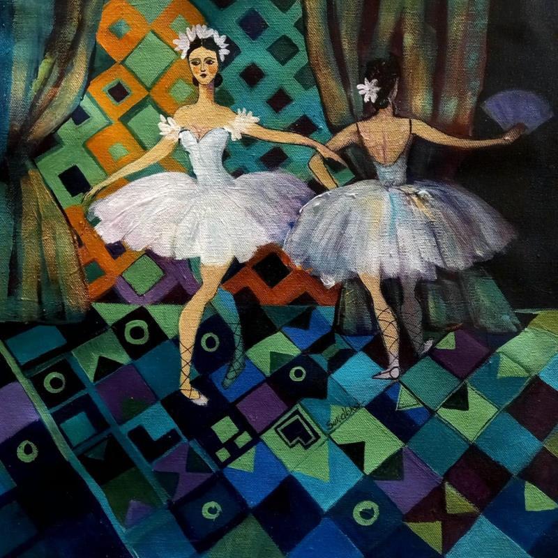 Painting Pas de deux by Sundblad Silvina | Painting Figurative Acrylic, Pastel