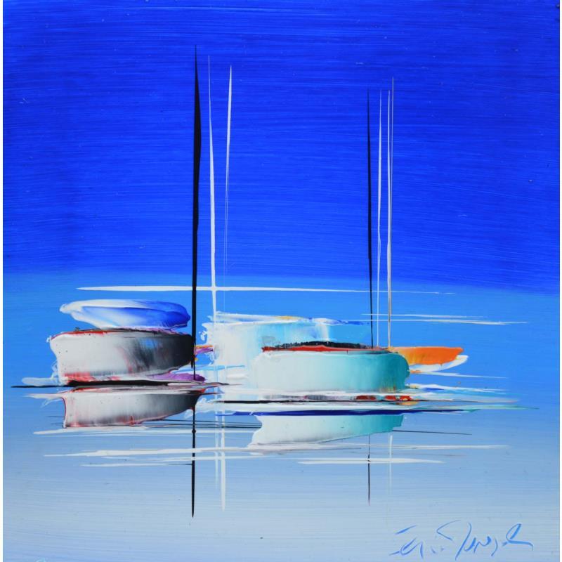 Painting Blue dream by Munsch Eric | Painting Figurative Acrylic, Oil Marine