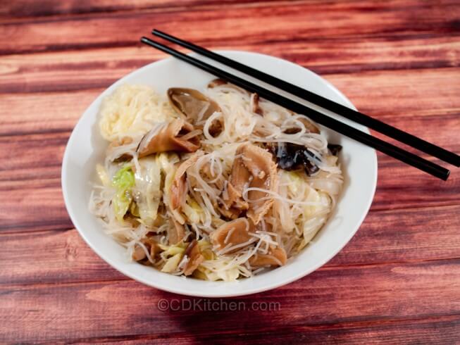 photo of Rice Stick Noodles With Exotic Mushrooms