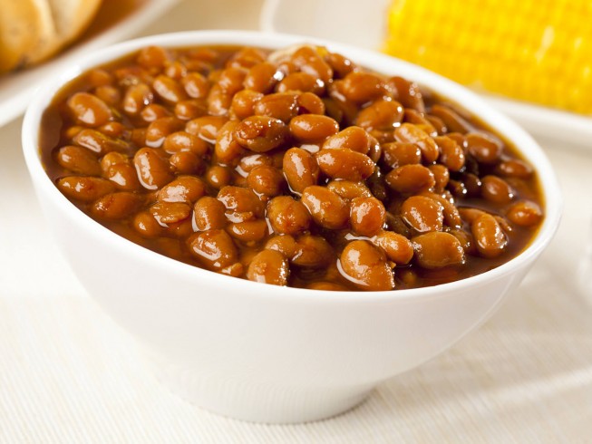 Dress up a can of pork and beans with this simple recipe