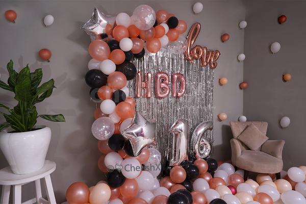 Star, Confetti and love cursive balloons for your balloon room decoration.